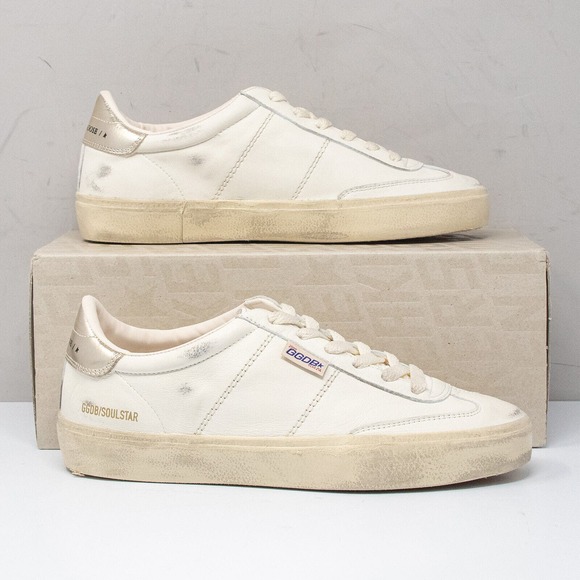 Golden Goose Soul-Star White/Platinum Leather Size 38 EU (8 US) - Picture 2 of 8
